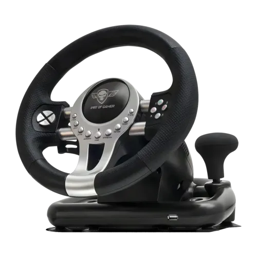 Volante gaming Spirit of Gamer Race Wheel Pro 2 PC/PS4/PS3/Xbox One Negro/Plata
