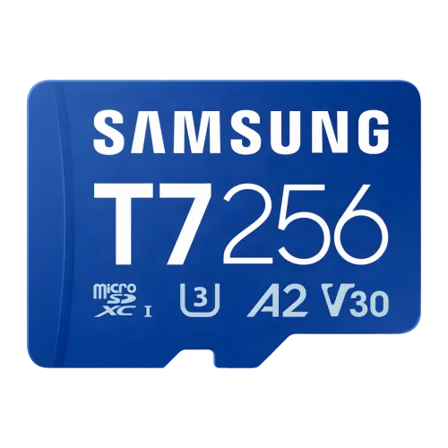 Tarjeta microSD Samsung T7 256GB V30 U3 A2 UHS-I 170MB/s Azul