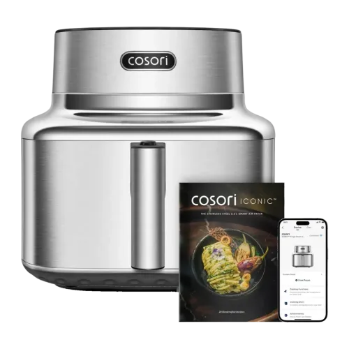 Freidora de Aire Cosori Iconic Single Chef Edition 6,2L 1725W Vidrio templado Acero Inoxidable