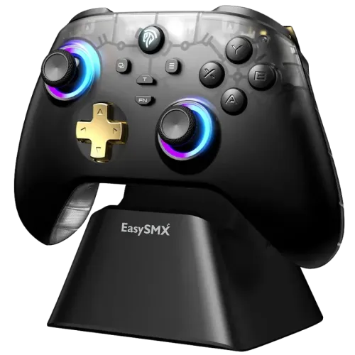 EasySMX D05 PC Negro Mando mulitplataforma con Base de Carga Joysticks efecto Hall y gatillos