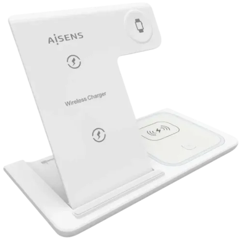 Aisens ASCH-15W3WC044-W 3 en 1 Qi 15W Plegable Blanco Base de carga Inalámbrica