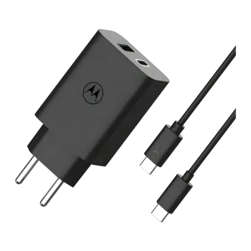 Cargador de dispositivos móviles Motorola TurboPower 50W Duo Negro USB-A + USB-C