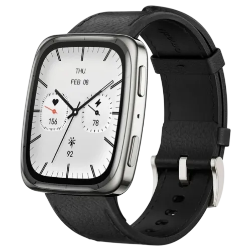Amazfit Active 2 Square Correa Cuero Negro 1,75 pulgadas AMOLED NFC 19 días +160 deportes 5ATM Smartwatch