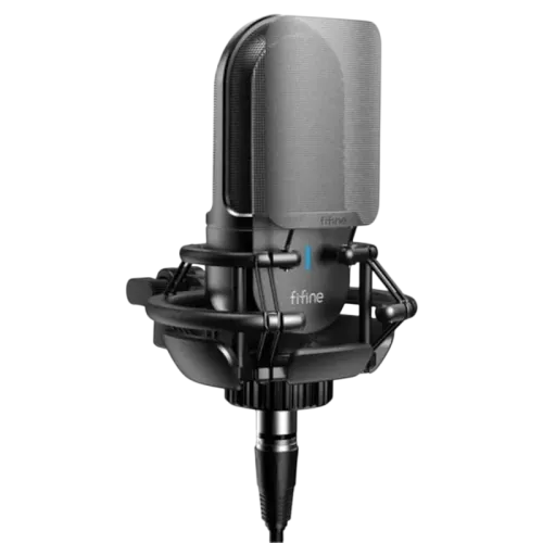 Fifine K726 Micrófono XLR Negro para Grabación y Transmisión en PC