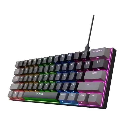Teclado Gaming Trust Gaming GXT 867 Acira 60% Mecánico Outemu Red RGB Español Negro