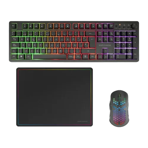 Combo Gaming Mars Gaming MCPWX Inalámbrico 2.4GHz RGB Español Negro