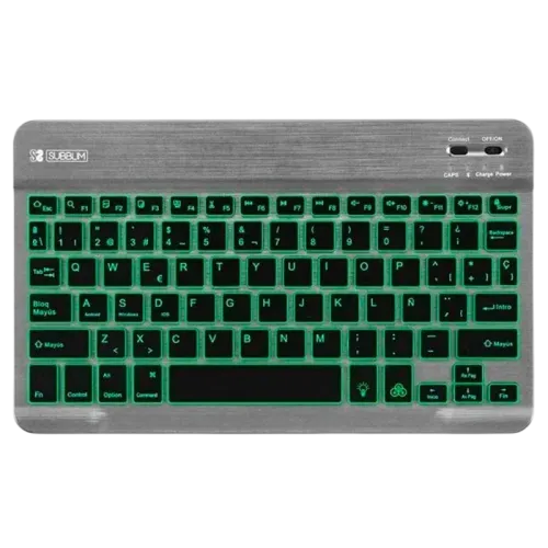 SUBBLIM Teclado Bluetooth Smart Retroiluminado para Android Mac OS y Windows Gris