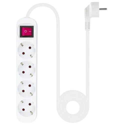 Regleta de 4 tomas Nanocable con Interruptor 1.4m Blanco