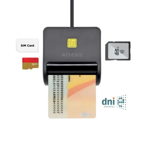 AISENS ASCR-SN02SD-BK lector de tarjetas inteligente
