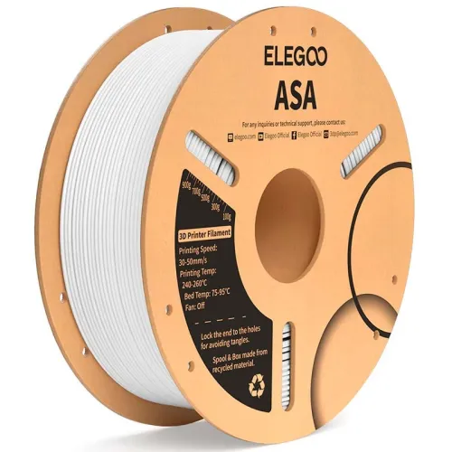 ELEGOO ASA Blanco para Impresoras 3D FDM Filamento 1.75mm Bobina de 1kg