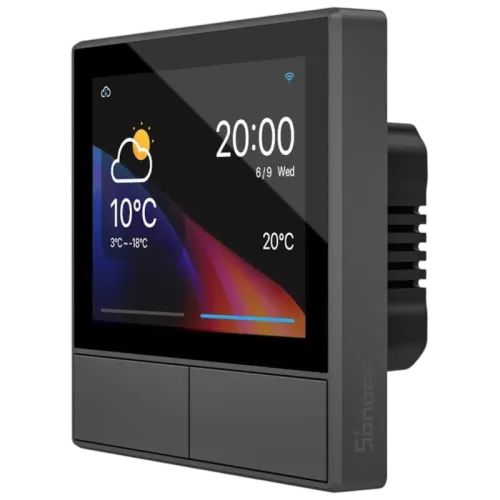 SONOFF NSPanel Negro WiFi Pantalla inteligente centro de control termostato y sensor ambiental