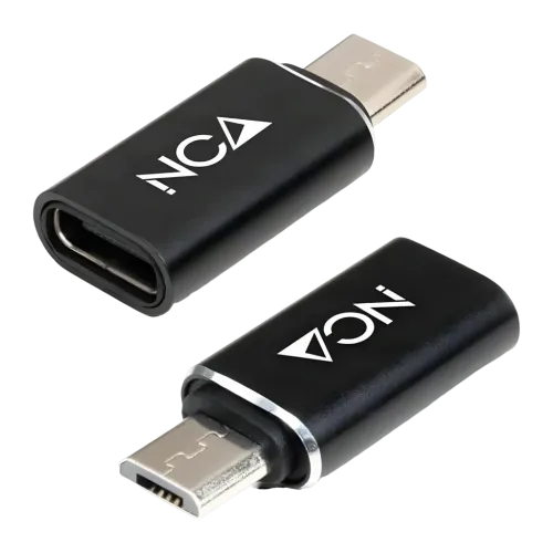 Nanocable Adaptador Micro B a USB-C Micro USB a 25mm Negro