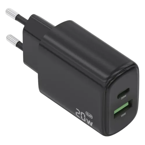 Aisens GaN A110-0910 20W USB-C + USB-A Negro Cargador de pared