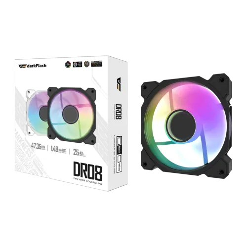 Ventilador de PC Darkflash DR08 PWM ARGB 120mm 59,1 CFM Negro
