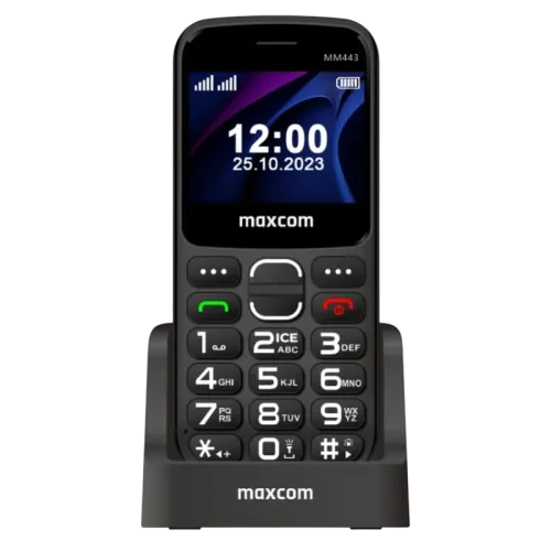 Maxcom MM443 4G Negro 2,34 pulgadas con base de carga Móvil básico