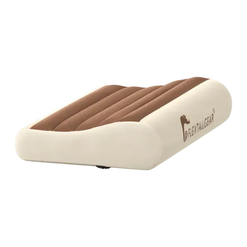 Almohada inflable Flextail Zero Pillow Marrón Espuma viscoelástica + TPU 40x30cm