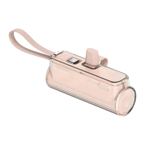 Power Bank Sharge Flow Mini Rosa22.5W 5000mAh Rosa Cable USB-C integrado 22.5W