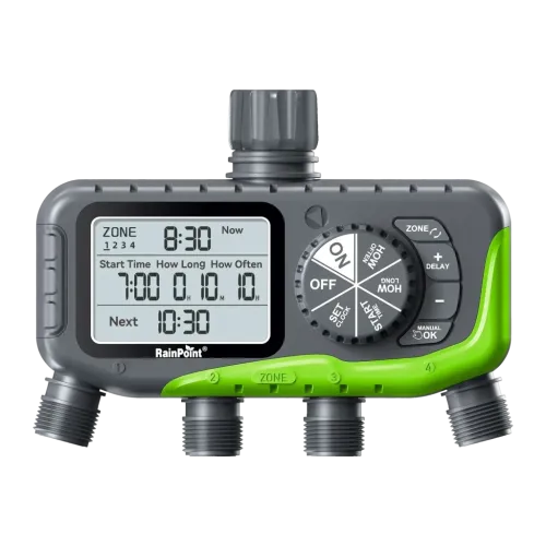 Programador de riego RainPoint IP65 4 zonas independientes 4 pilas AA ITV447