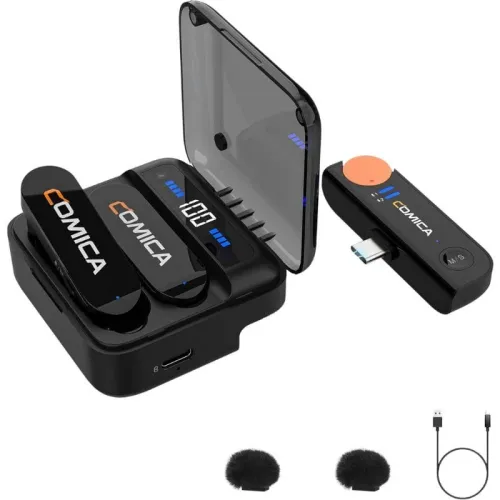 COMICA Vimo S-UC Micrófono Lavalier Inalámbrico con Cancelación de Sonido (USB-C) Negro