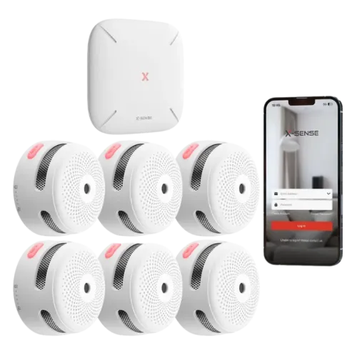 X-Sense FS61 WiFi Kit de 6 detectores de humo XS01-M + HUB SBS50
