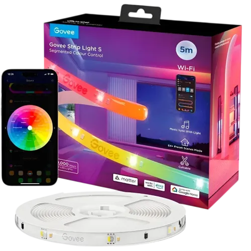 Govee H612A WiFi RGBIC 5 m Matter Bluetooth compatible con Alexa y Google Tira LED