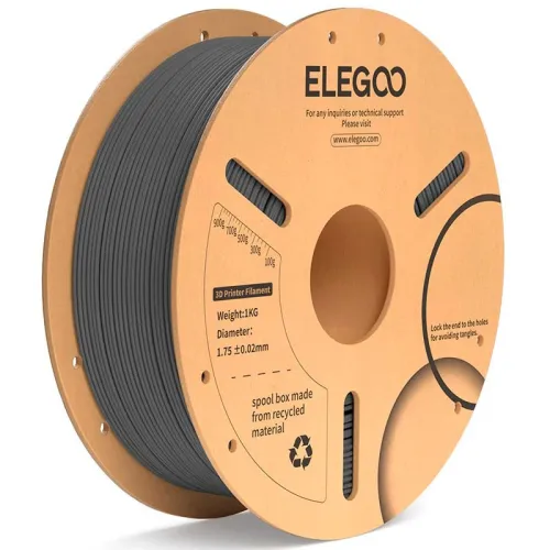 ELEGOO PLA Plus Gris Espacial para Impresoras 3D FDM Filamento 1.75mm Bobina de 1kg