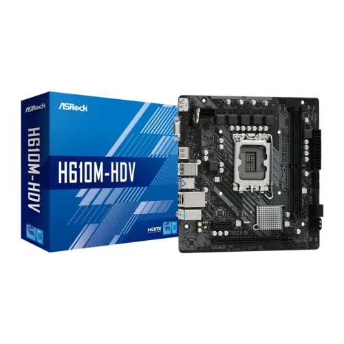 Placa base ASRock H610M-HDV Intel H610 LGA 1700 DDR4 Micro-ATX Negro