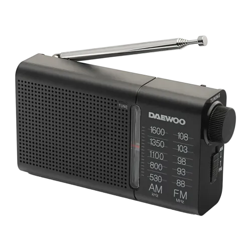 Radio portátil Daewoo AM/FM A pilas Jack 3,5 mm Negro DW1119