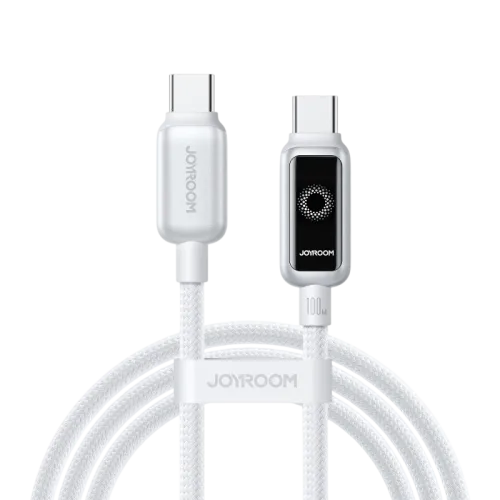 Joyroom Cable Intelligent Power‑Off 100 W USB‑C a USB‑C 1,2 m Blanco