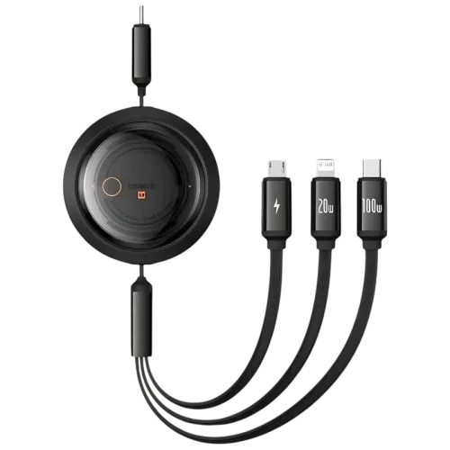 Baseus Free2Draw Negro Cable USB-C 3 en 1 USB-C/Lightning/Micro 1,1m