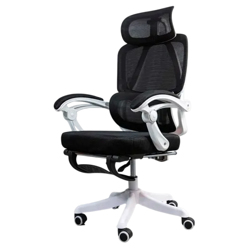 Silla de Oficina Ergonómica Powerbasics Confort T20 Negro con Ruedas y Reposapiés