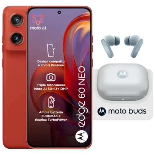 Motorola Edge 60 Neo 5G 8GB/256GB Poinciana 6,36 pulgadas pOLED 120Hz 50MP 68W NFC + Auriculares Moto Buds