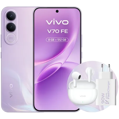 Vivo V70 FE 5G 8GB/512GB Lila 6,83 pulgadas AMOLED 120Hz 200MP 7000mAh NFC + Cargador 90W + Auriculares