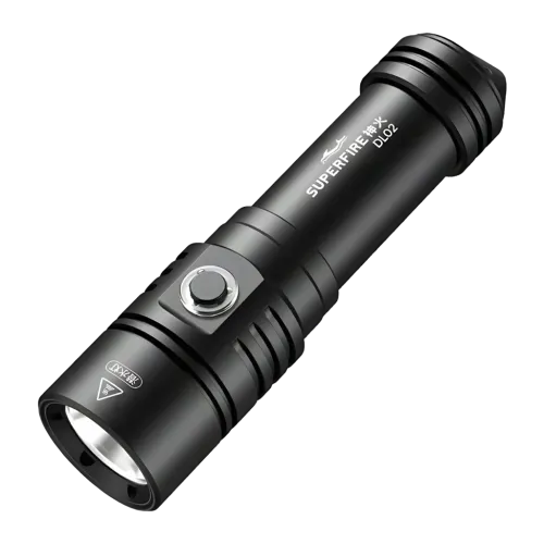 Linterna LED Superfire DL02 Negro Batería 26650 recargable 2000 lúmenes 250 m