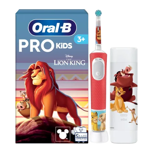 Cepillo Eléctrico Braun Oral-B Pro Kids Rey León Oscilación y Rotación 2D 8 días Rojo