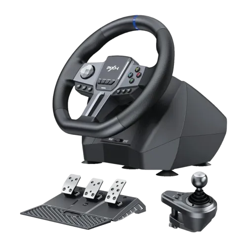 Volante gaming PXN V9 Gen2 Vibración adaptativa doble motor Negro