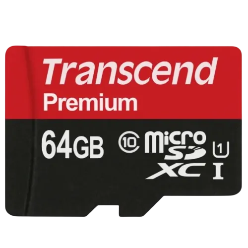 Transcend TS64GUSDU1 64GB Negro/Rojo 90MB/s U1 Tarjeta microSD
