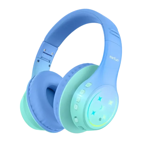 Auriculares infantiles EarFun K4 Azul RGB Diadema Bluetooth 5.4 90h