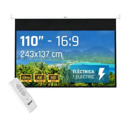Pantalla de proyección iggual 16:9 110 pulgadas 243×137 cm Eléctrica motorizada Blanco PSIES243