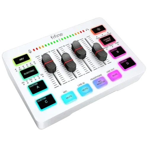 Fifine SC3 Blanco  Mezclador de audio