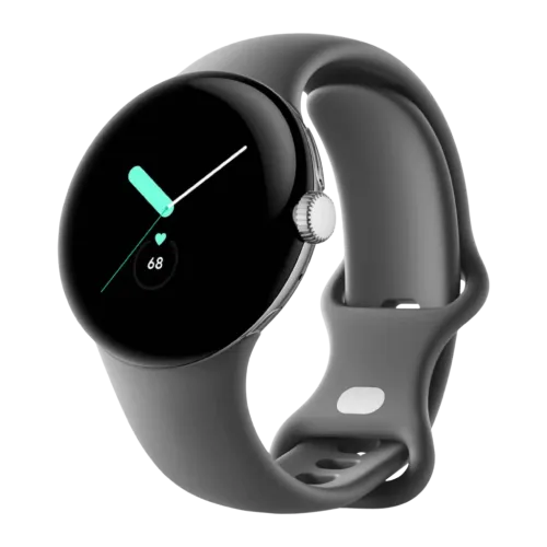Google Pixel Watch LTE 41mm Polished Silver ECG  NFC correa Gris Carbón