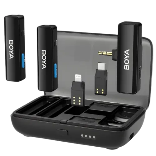 Boya LINK Sistema de Micrófono Inalámbrico All-in-One (USB-C / Lightning / Jack 3.5mm)