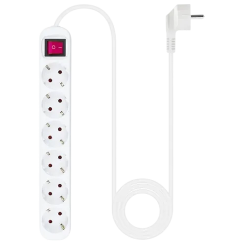 Regleta de 6 tomas Nanocable con Interruptor 1.4m Blanco