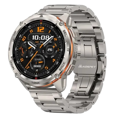 KOSPET Tank T3 Ultra 2 Plata Edición Especial 1,43 pulgadas AMOLED GPS 5 días +170 deportes 5ATM IP69K Smartwatch