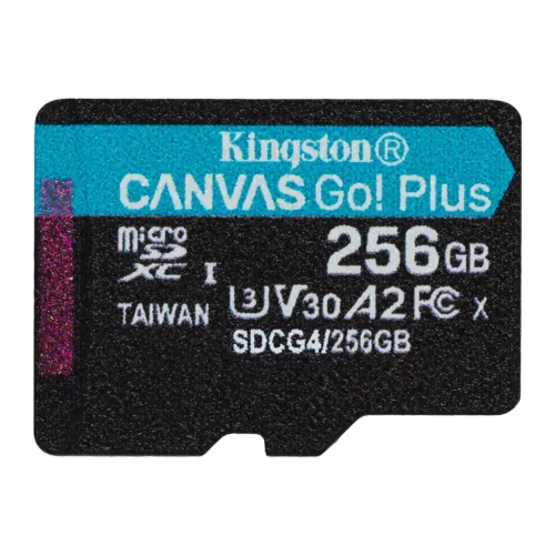 Kingston Canvas Go! Plus 256GB 200MB/s U3 V30 A2 Tarjeta microSD