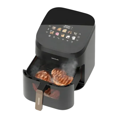 Freidora de Aire Cecotec Cecofry&Grill Smokin' 6500 6,5L 2200W 10 Programas Negro/Marrón