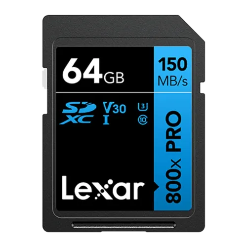 Tarjeta de memoria Lexar Professional 800x Pro SDXC 64GB U3 V30 UHS-I Negro