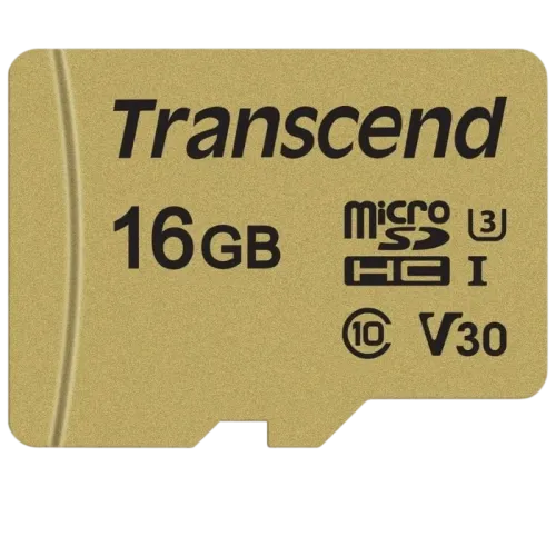 Transcend TS16GUSD500S 16GB Dorado 95MB/s U3 V30 Tarjeta microSD