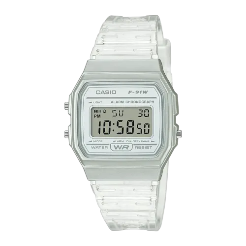 Casio F-91WS-7 Collection Plateado/Blanco Batería 7 Años A prueba de agua