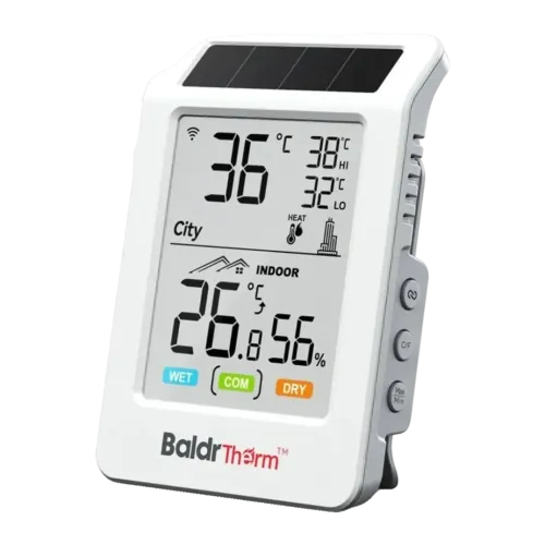 Termohigrómetro BALDRTHERM Solar Wi-Fi y Bluetooth Temperatura y Humedad Blanco HCS596WB